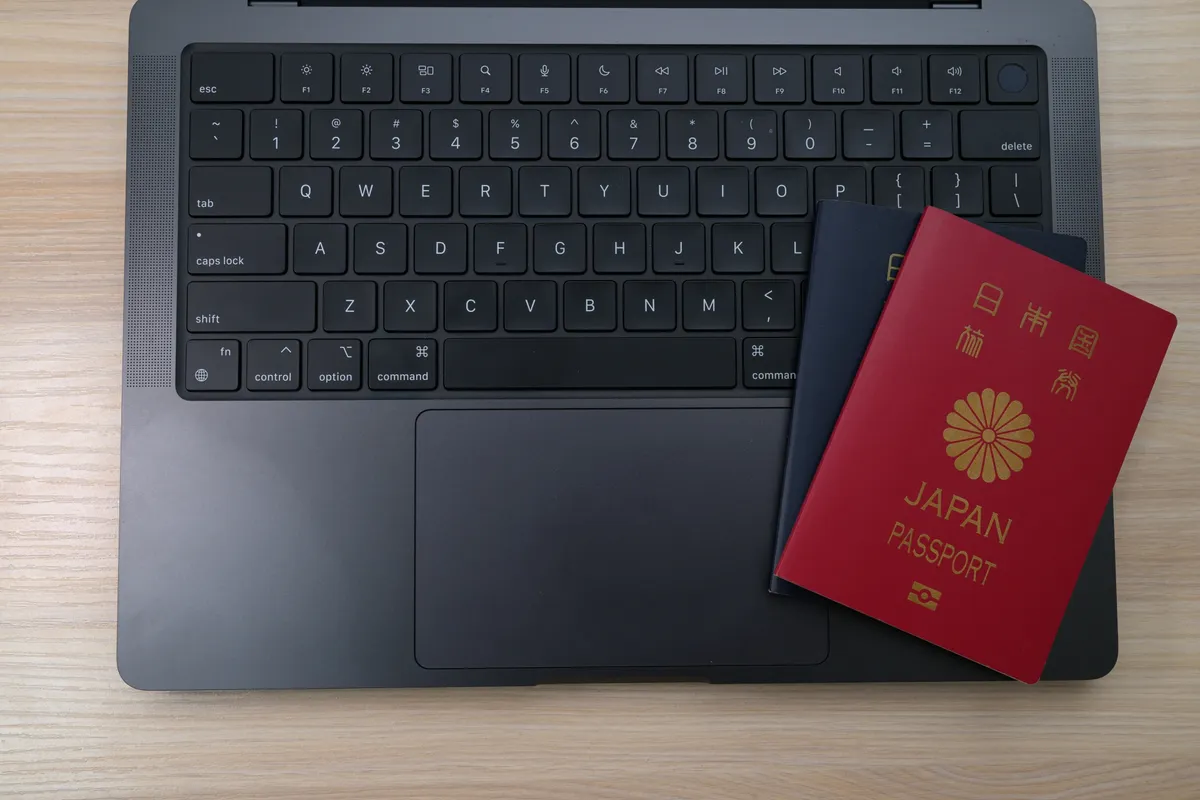 ノートPC上の日本パスポート