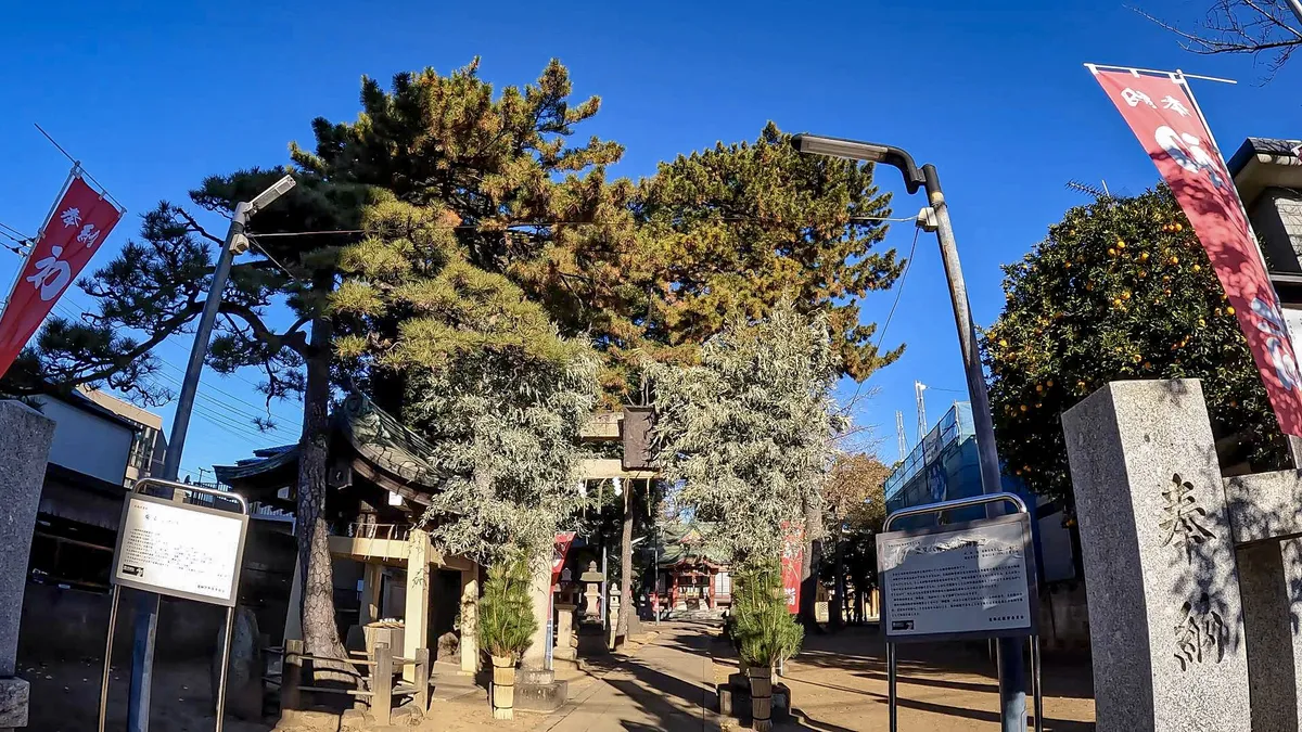 都市の神社の参道