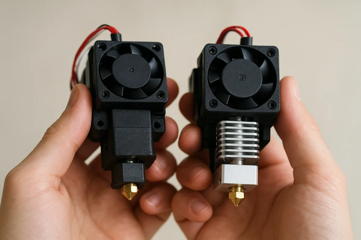 3Dプリンターの選び方を比較検討する様々なモデルとコンポーネントを展示した画像。