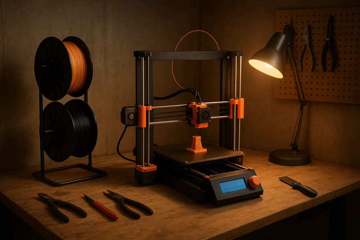 3Dプリンターの選び方を比較検討する様々なモデルとコンポーネントを展示した画像。
