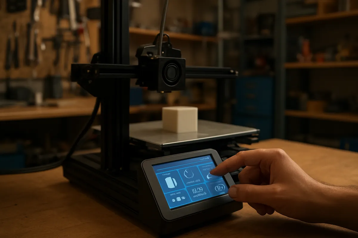 3Dプリンターのセットアップと細かい調整作業を示す複数の実践的なイメージ集