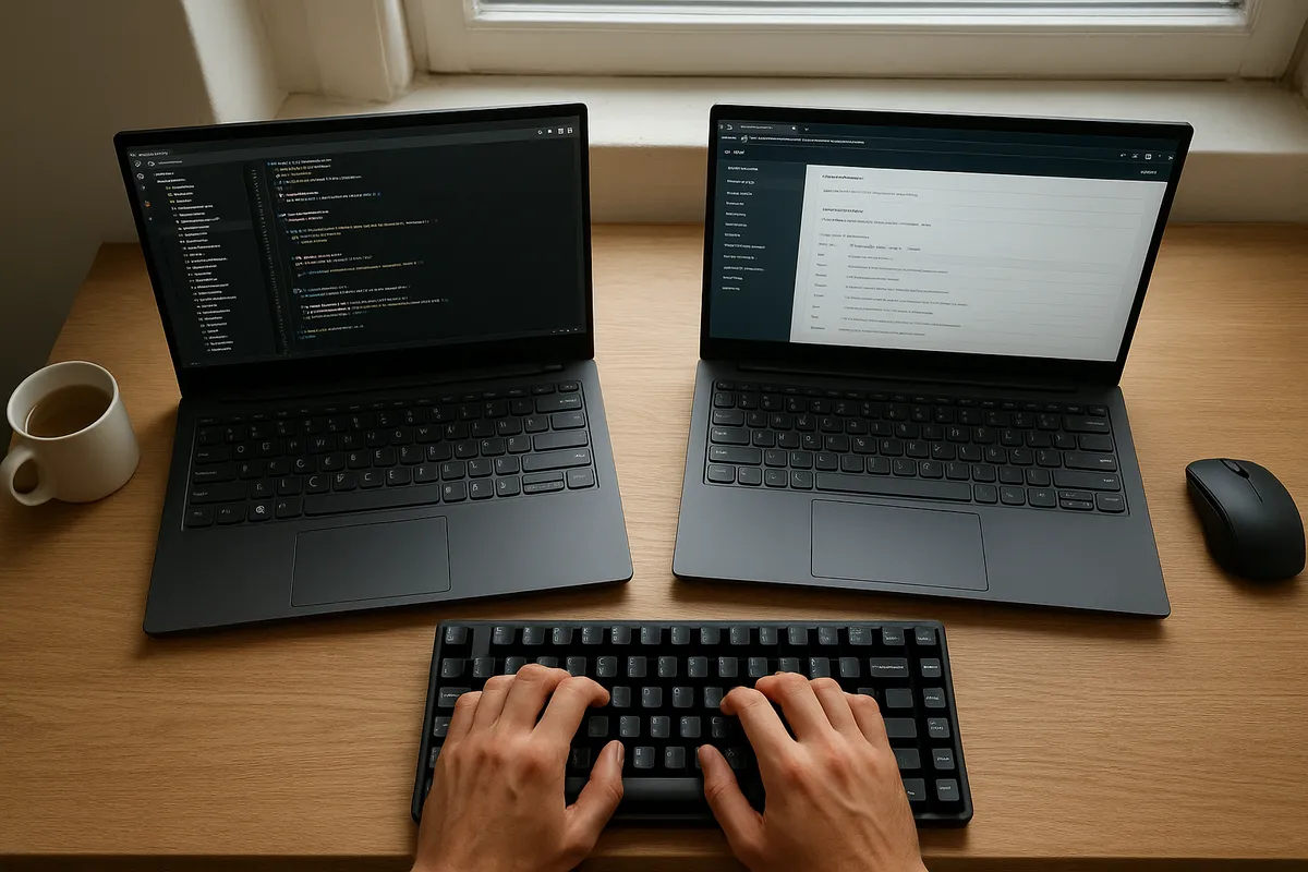 Claude CodeのAI支援開発環境を使用するプログラマーの作業シーン集