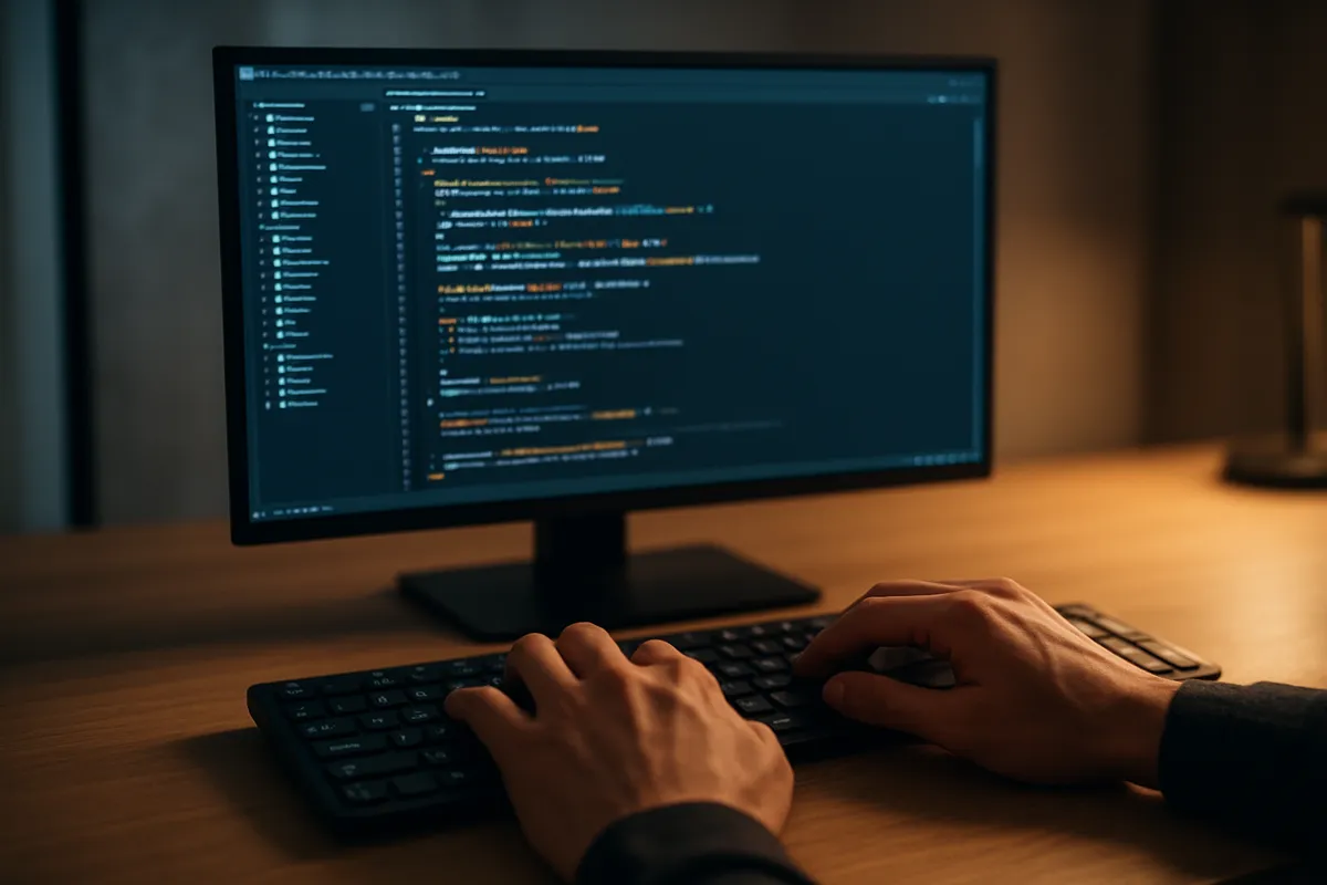 Cursor IDEを使用した開発作業の画面とワークスペースの風景