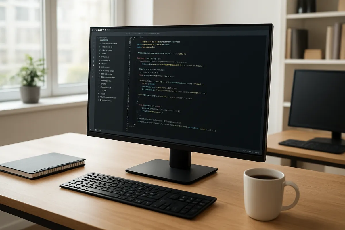 Cursor IDEを使用した開発作業の画面とワークスペースの風景