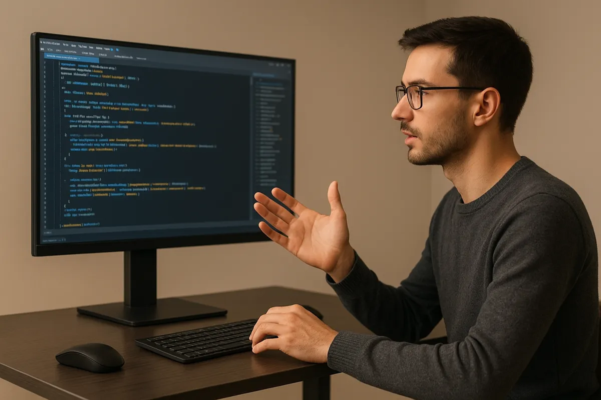 Cursor IDEを使用した開発作業の画面とワークスペースの風景