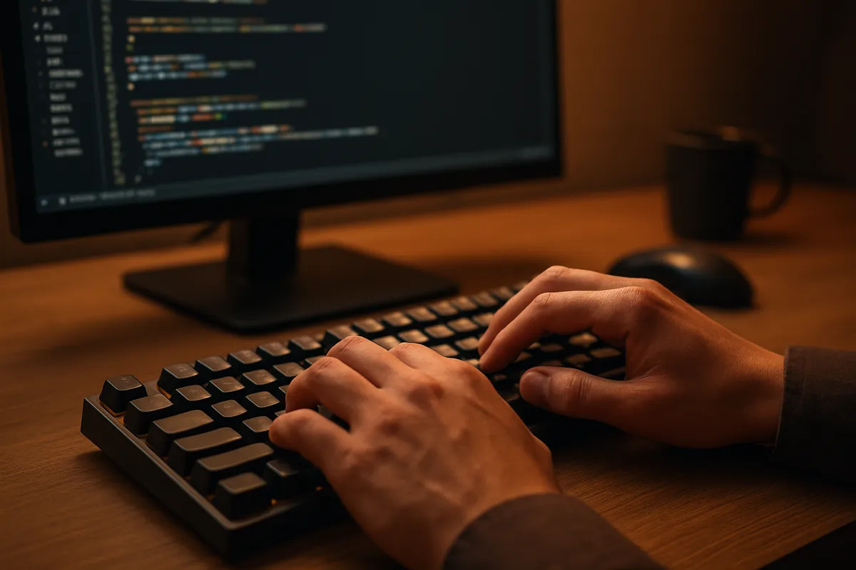AI開発ツールを使った効率的な開発ワークフローとセットアップの様子。