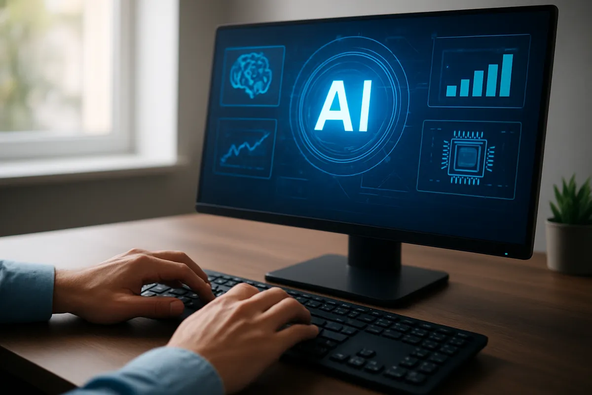AIを活用して副業収入を増やすための戦略と実践的なビジネス環境のイメージ