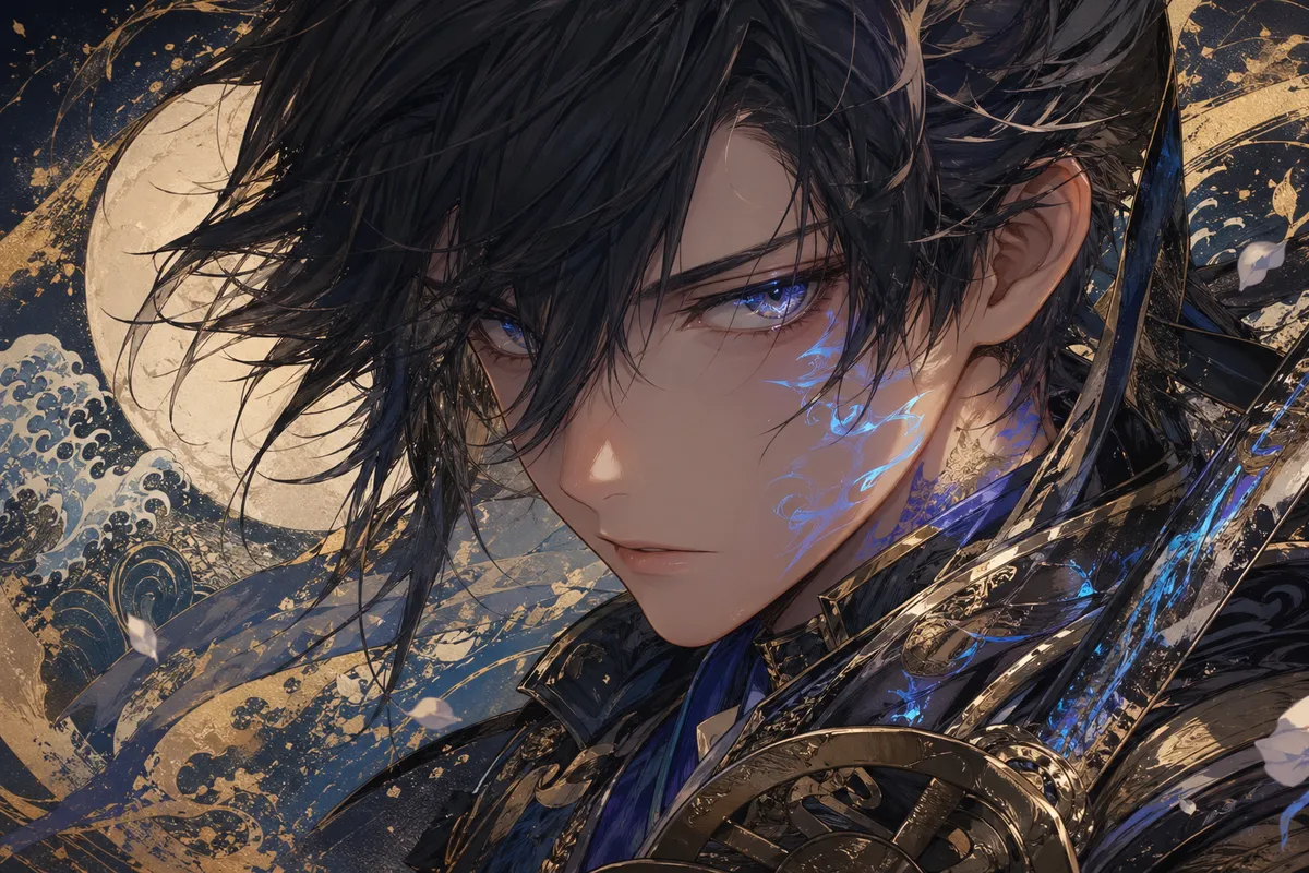 アニメ風ゲームのキャラクターや戦闘シーンを描いたイラスト