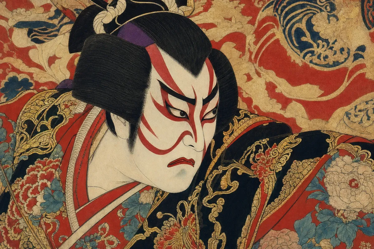 江戸時代の浮世絵や水墨画を代表とする日本伝統美術の世界観を表現した作品