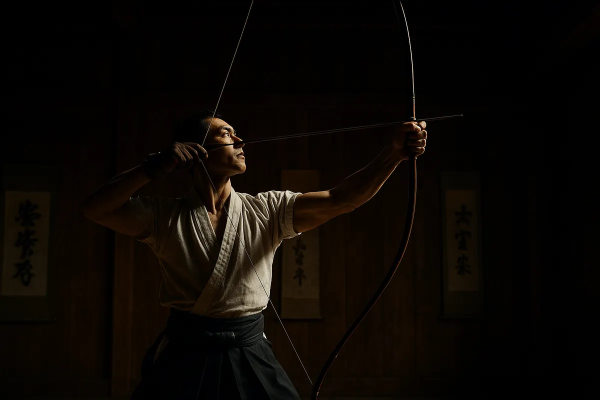 日本の伝統武道を学ぶ人々の稽古風景と道具。