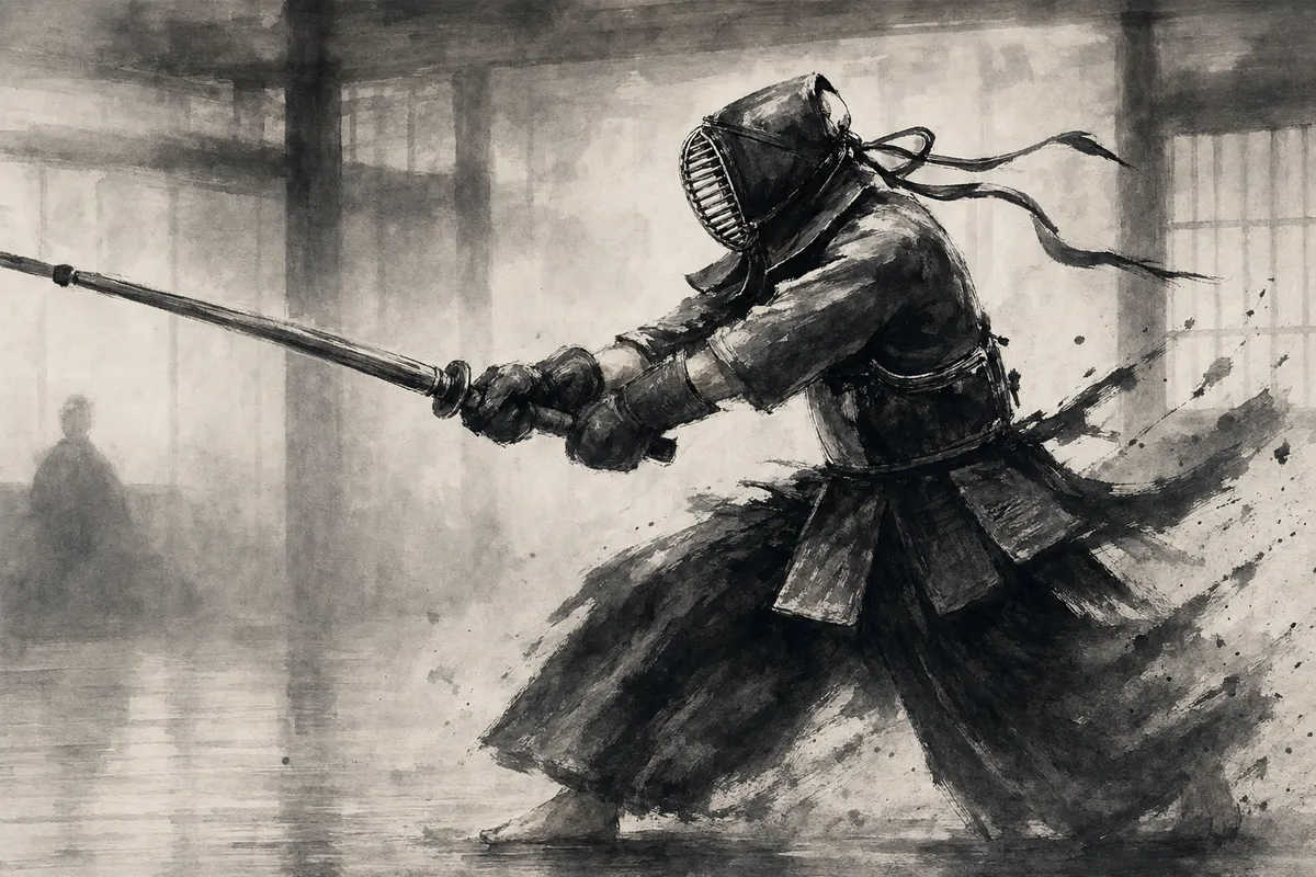 日本の武道と芸道の伝統文化を表現した和風イラスト