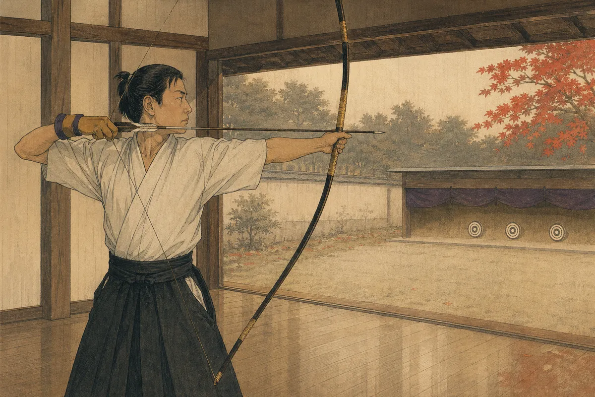 日本の武道と芸道の伝統文化を表現した和風イラスト