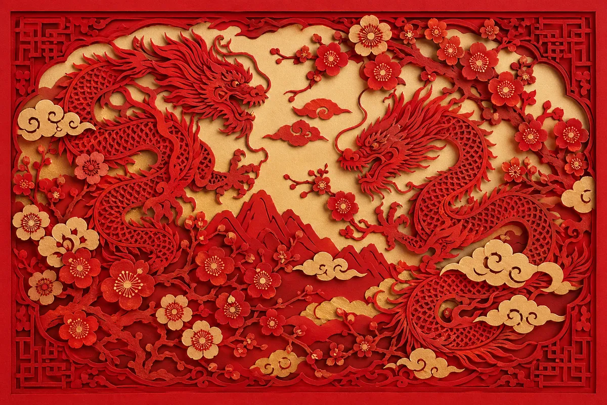 中国の伝統文化を象徴する水墨画・書道・工芸品のイメージ。