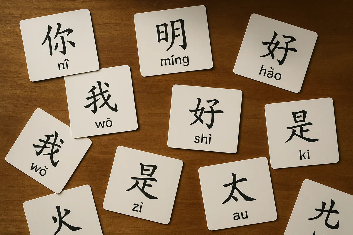中国語の基本的なフレーズと学習教材を示すイメージ