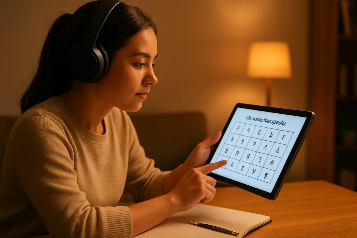 中国語の正しい発音と声調を学ぶための実践的な学習シーンを示した画像。