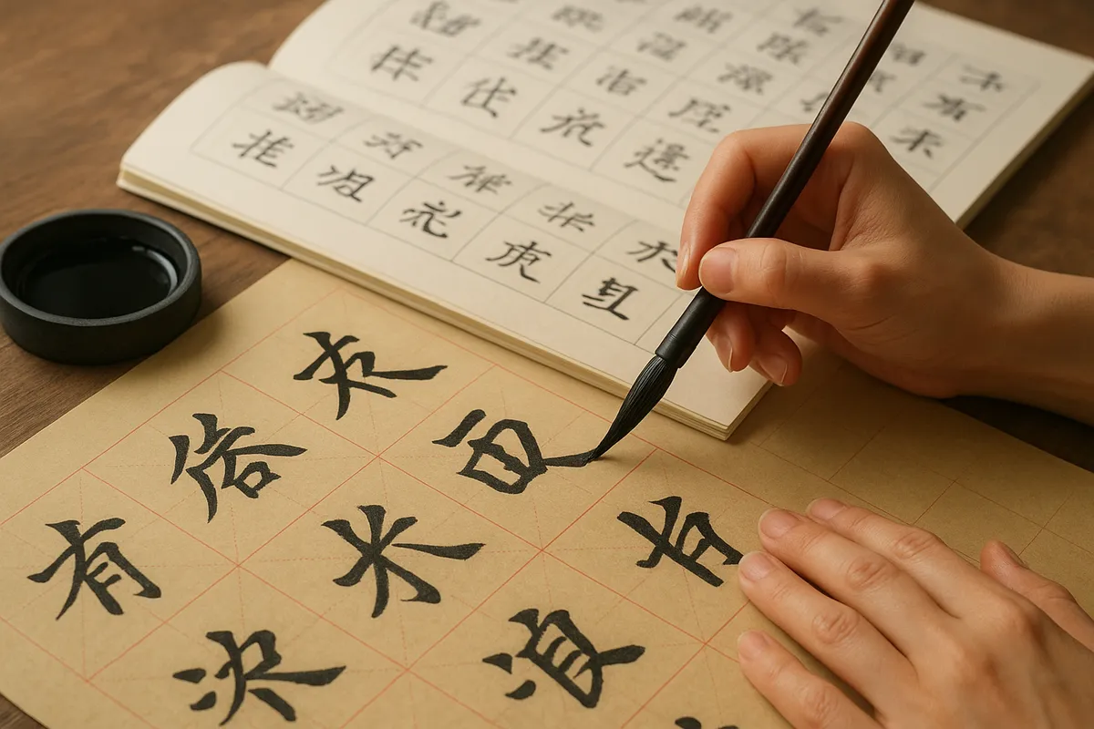 中国語の勉強に取り組む学習者の様々な場面を描いた画像集。