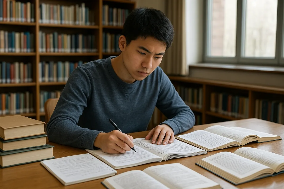 中国語の勉強に取り組む学習者の様々な場面を描いた画像集。