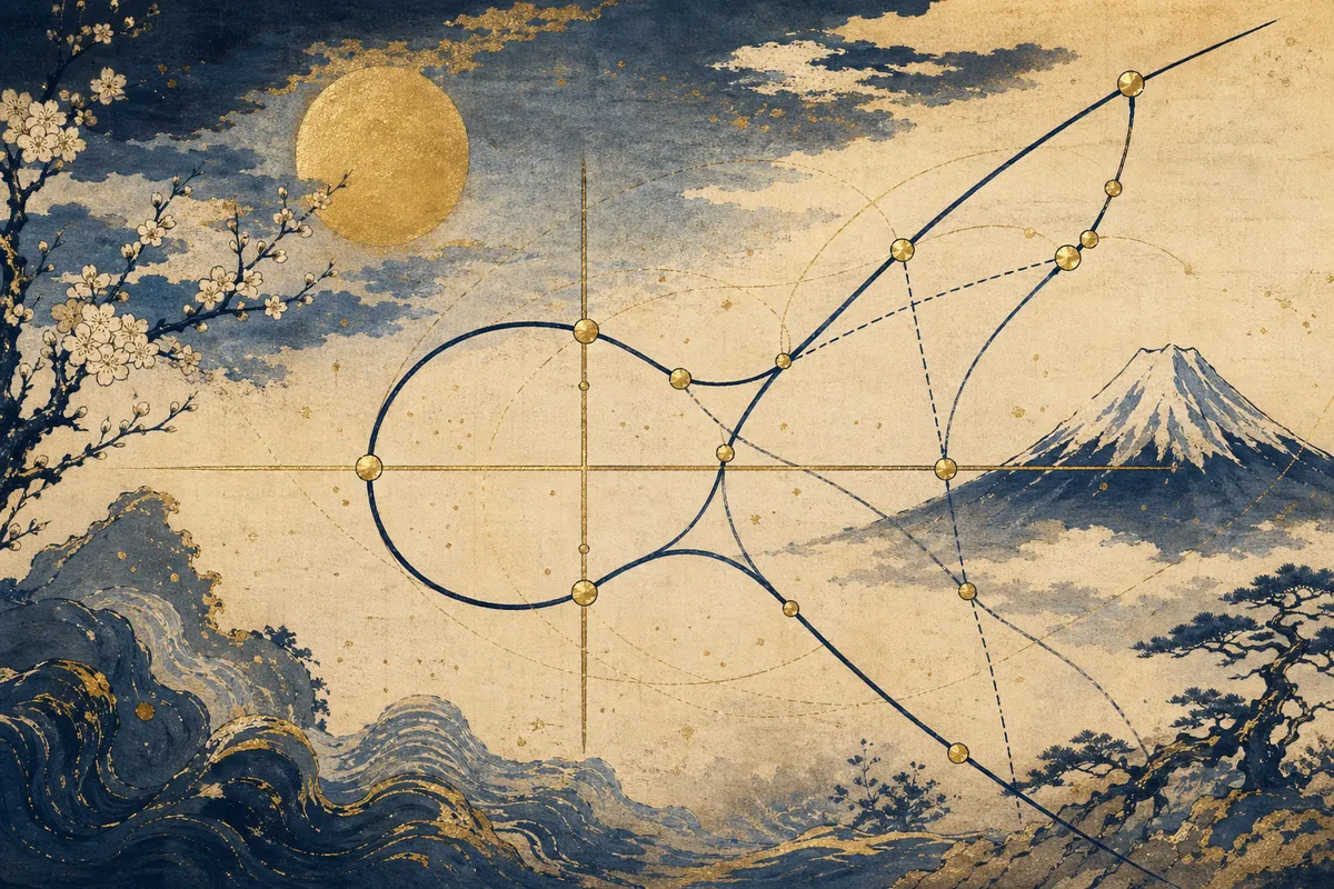 現代の暗号技術を表現した抽象的なデジタルアート作品。