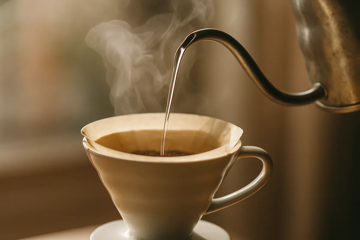 コーヒーを正しく抽出するための様々なテクニックと器具の使用方法を示す画像集
