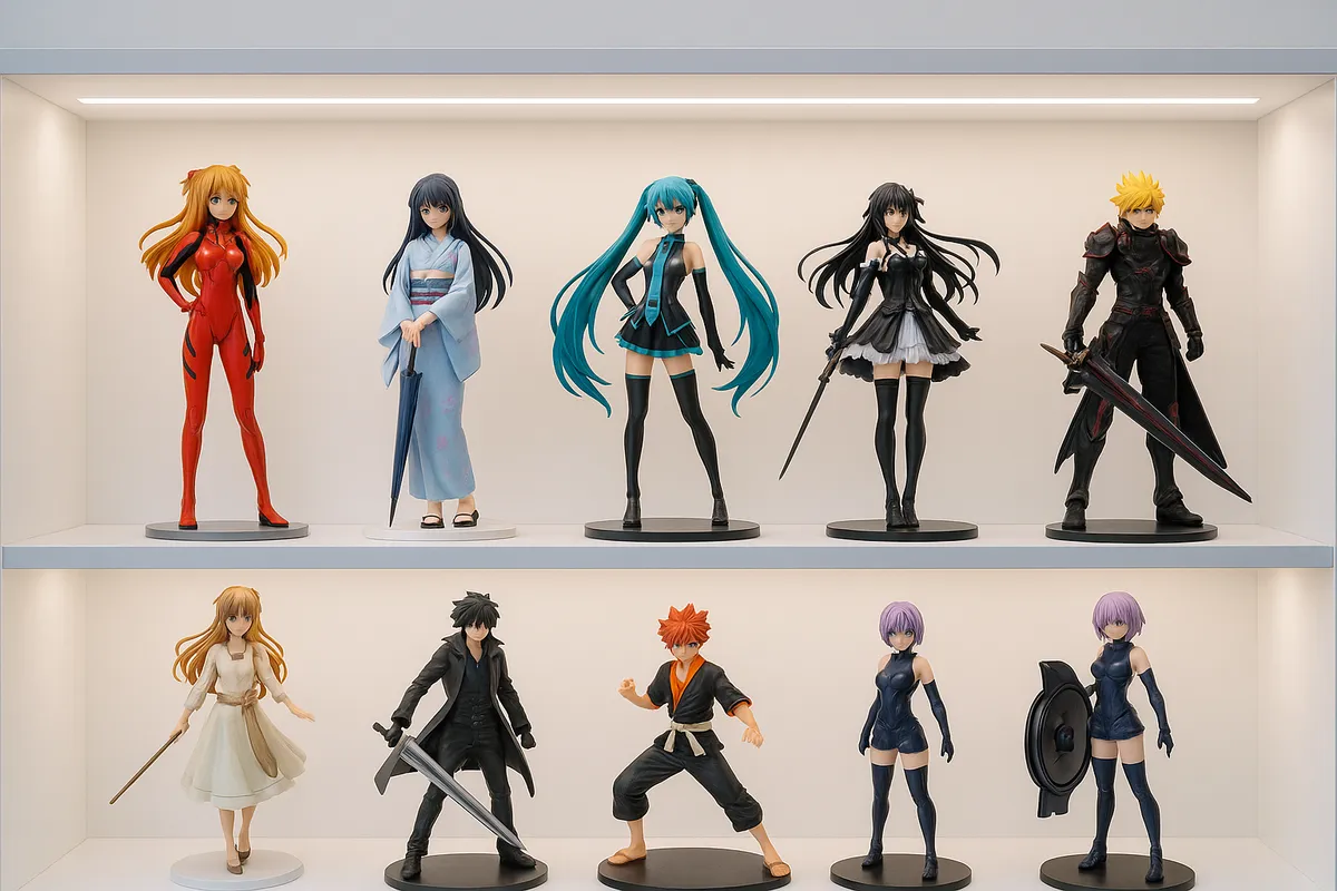 フィギュアの美しいディスプレイ展示方法と照明・アクセサリーの組み合わせ事例。