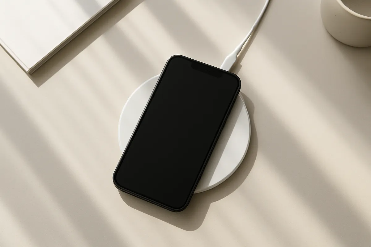 スマートフォンやノートパソコン用のプレミアム周辺アクセサリーが並んでいる様子。