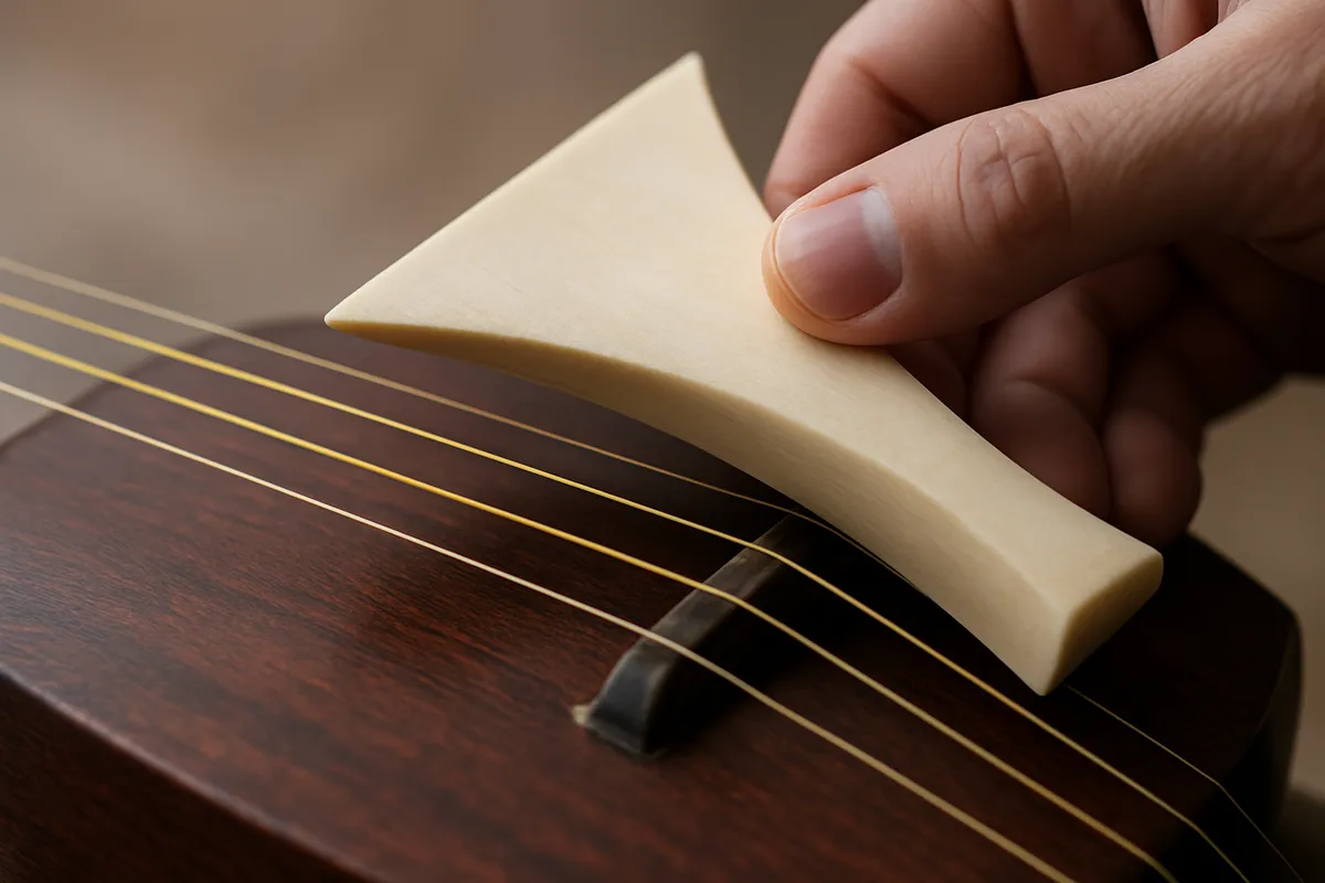 大人向け三味線の演奏技法と楽器の詳細を紹介するコンポジット写真