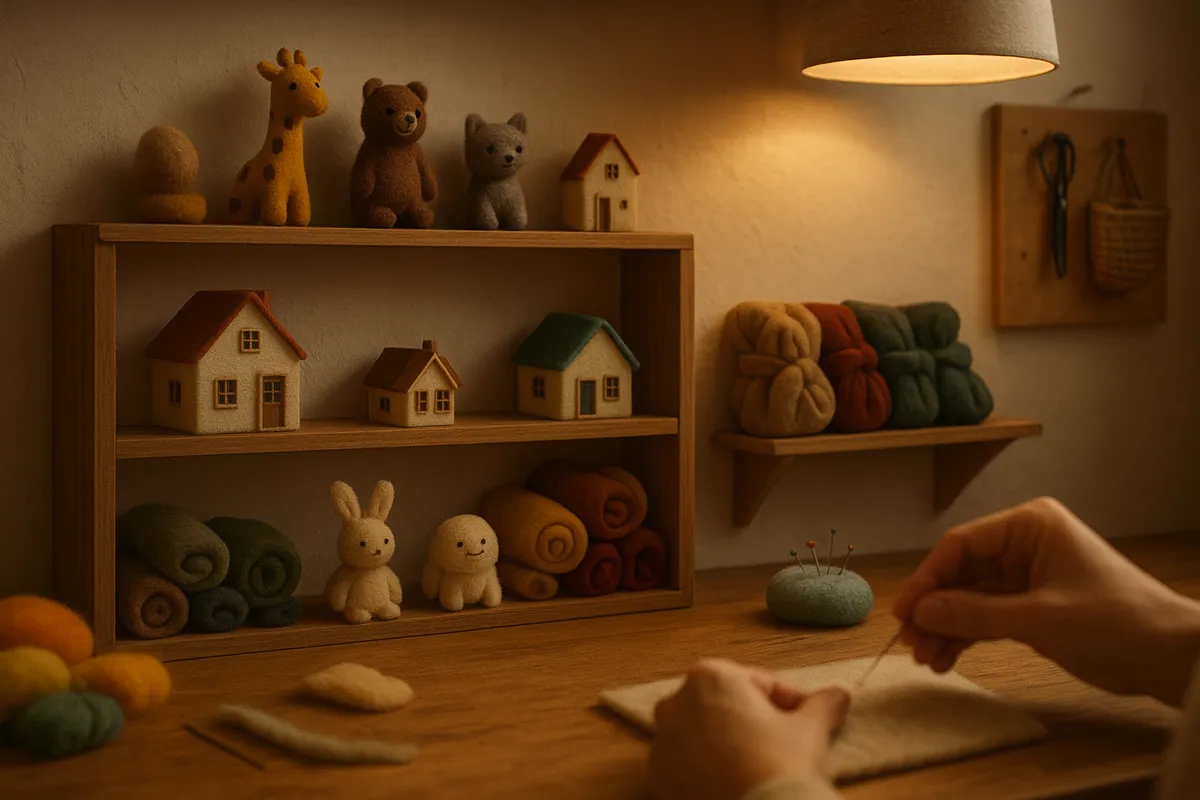 様々な手芸・ハンドクラフトの制作風景と完成作品を示す画像。