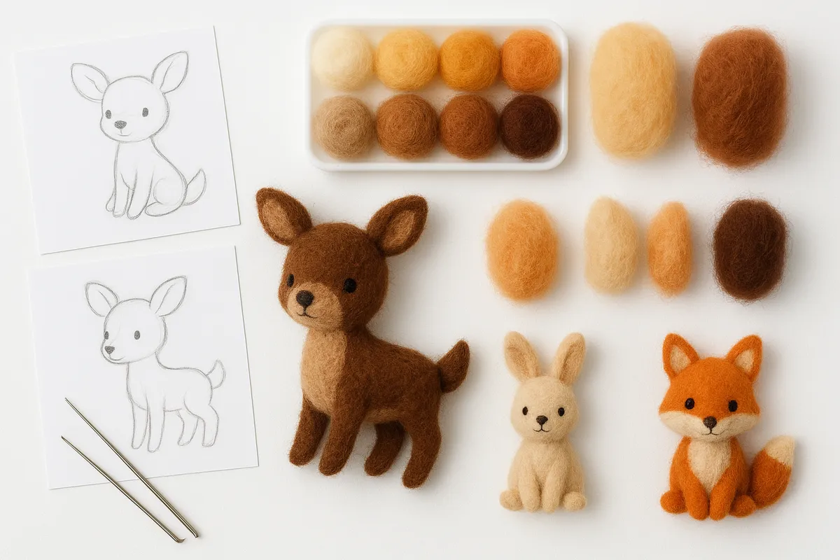 様々な手芸・ハンドクラフトの制作風景と完成作品を示す画像。