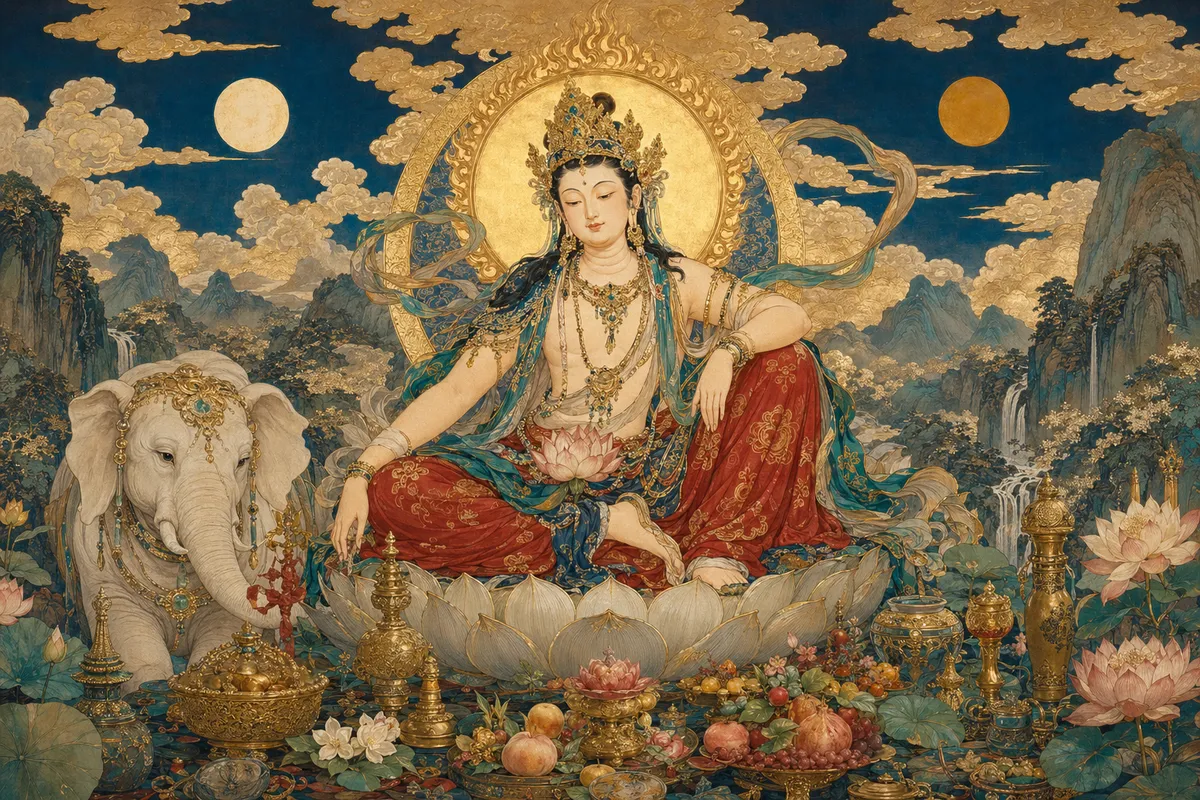 日本神話の神様たちを描いた古典的で神聖な芸術作品。