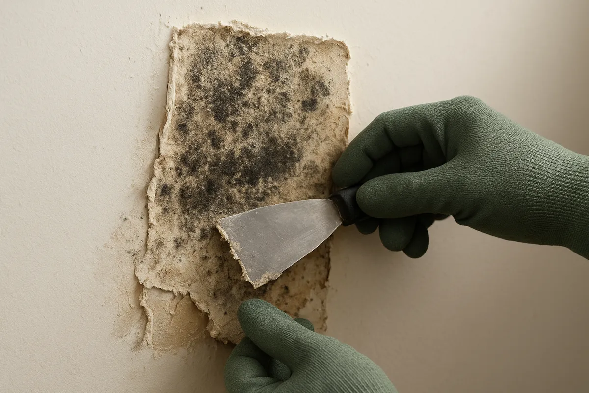 住まいのカビ・結露問題を解決するリフォーム・業者による専門的な施工作業の様子。
