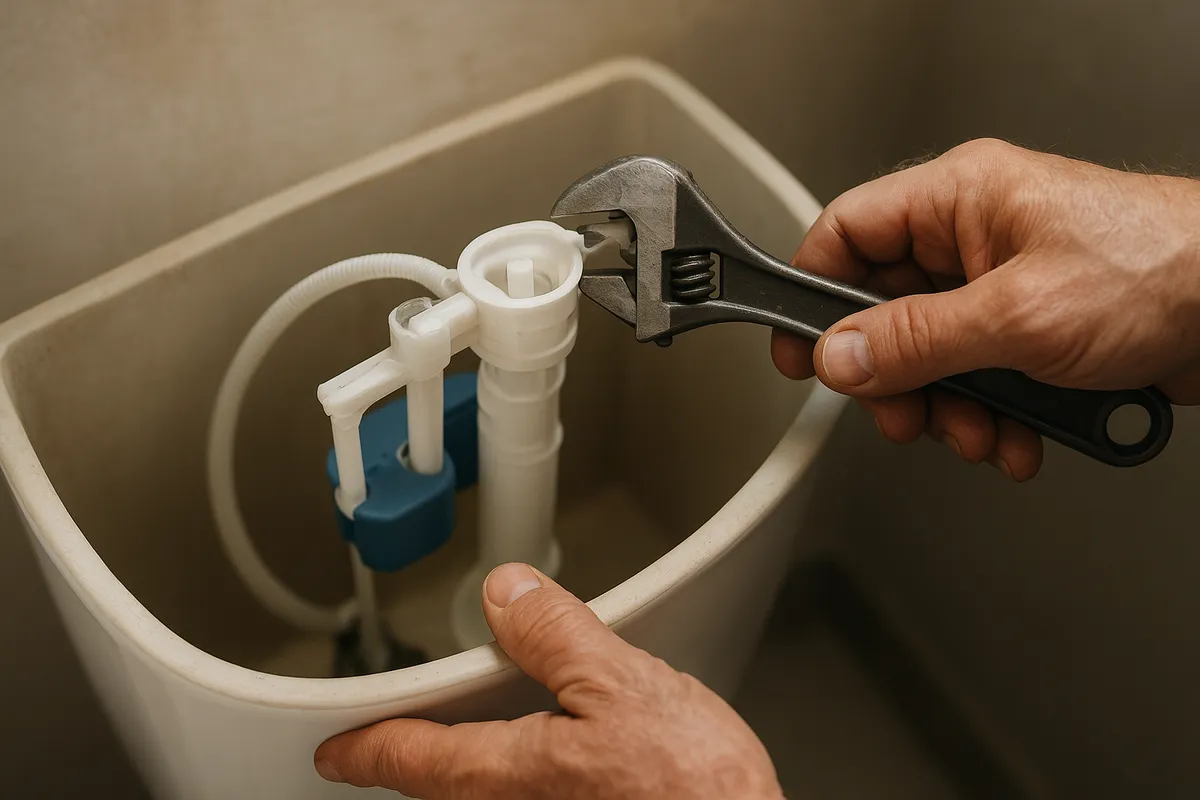 トイレや水回り設備のトラブル診断と修理方法を示す実践的な画像。