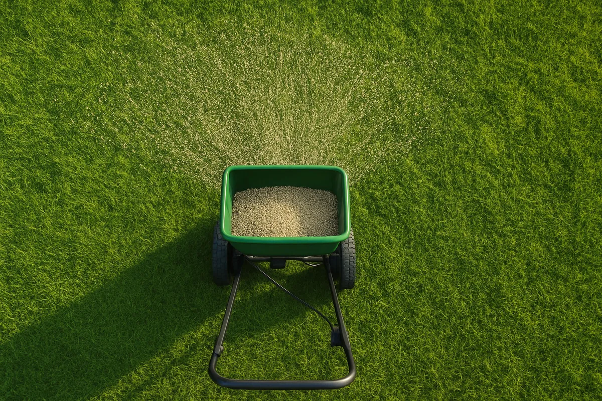 美しく手入れされた芝生と初心者向けの芝生管理方法を視覚的に表現した画像集。