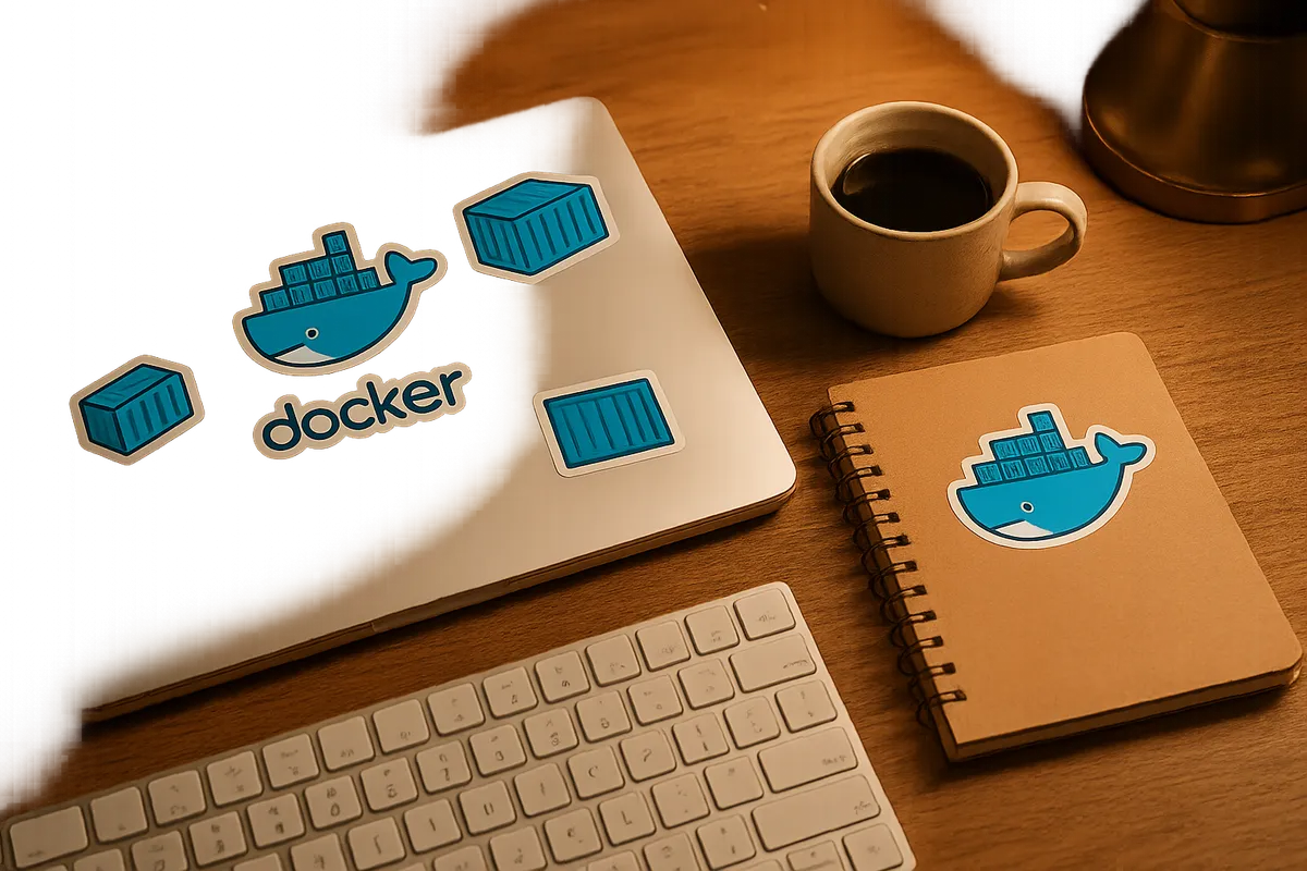 Linux環境でのDocker開発とターミナルコマンド実行の実践的なセットアップシーン。