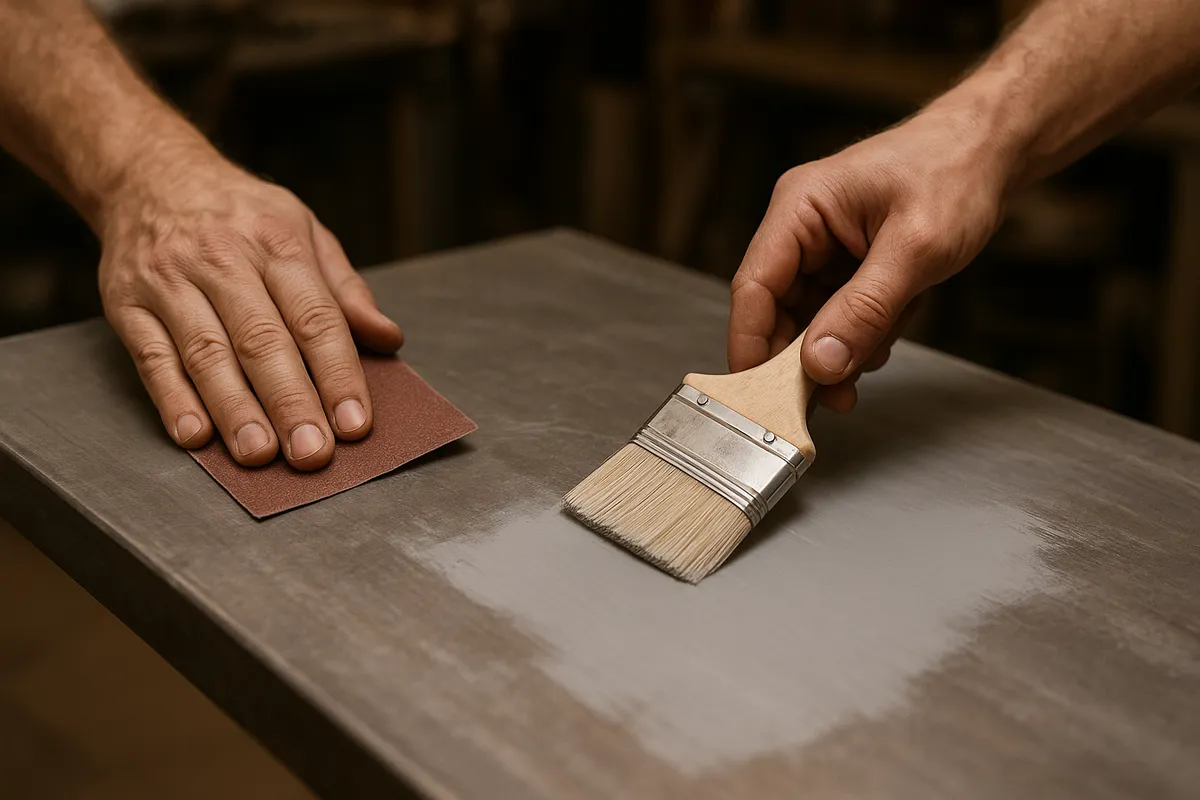 各種素材への塗装方法と準備工程を示す実践的なDIY塗装ガイド画像。