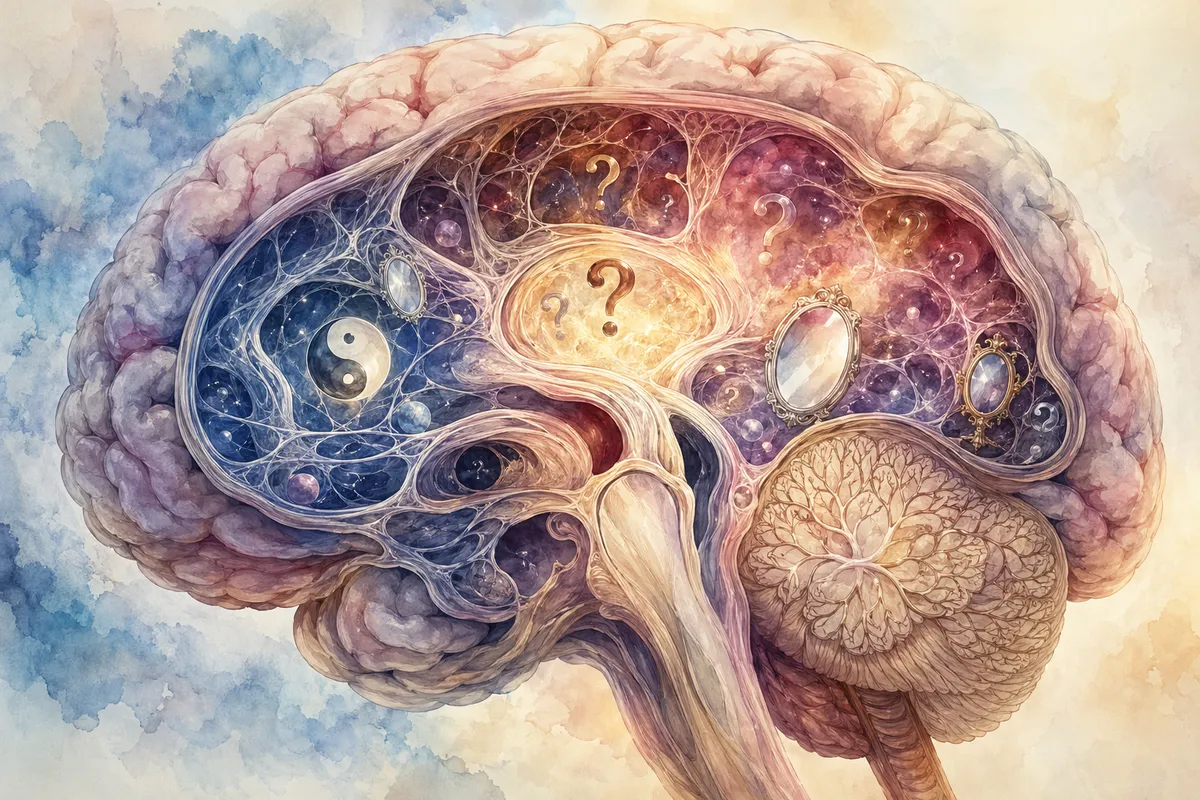 古代哲学から現代倫理学までの思想体系を表現した抽象的な概念図。