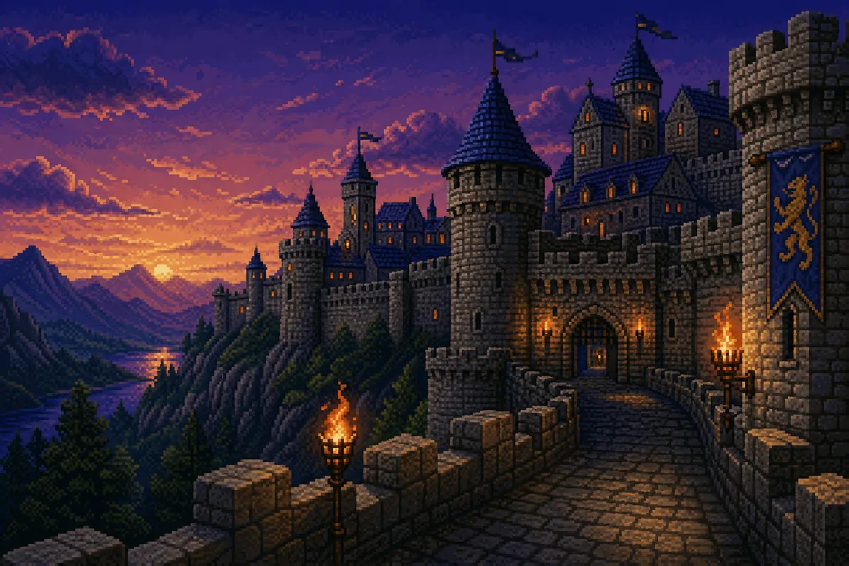 歴史的な建築と文化をピクセルアート・ドット絵で表現したレトログラフィックスタイルの作品集