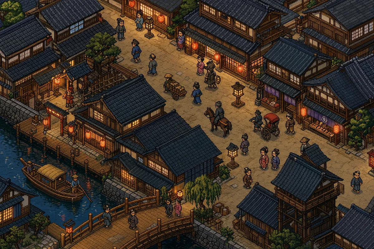 歴史的な建築と文化をピクセルアート・ドット絵で表現したレトログラフィックスタイルの作品集