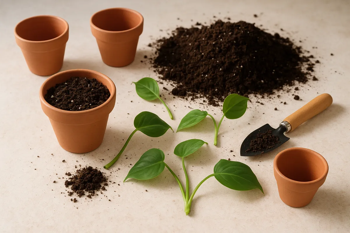 観葉植物の日常的なお世話方法を示す5つの実践的なシーン。