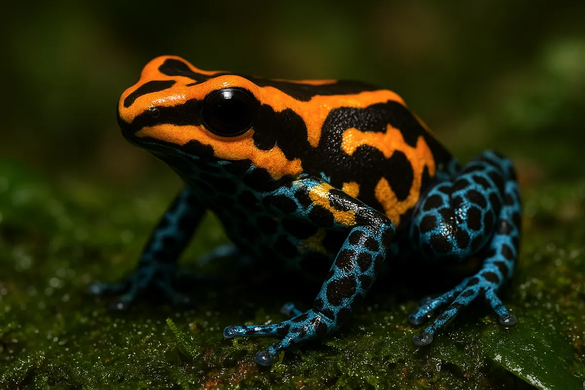 自然界に存在する有毒な生物や植物の科学的標本写真。