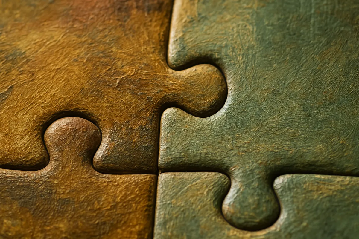 クラシック美術をテーマにしたジグソーパズルの組立てと飾り方を紹介する画像集