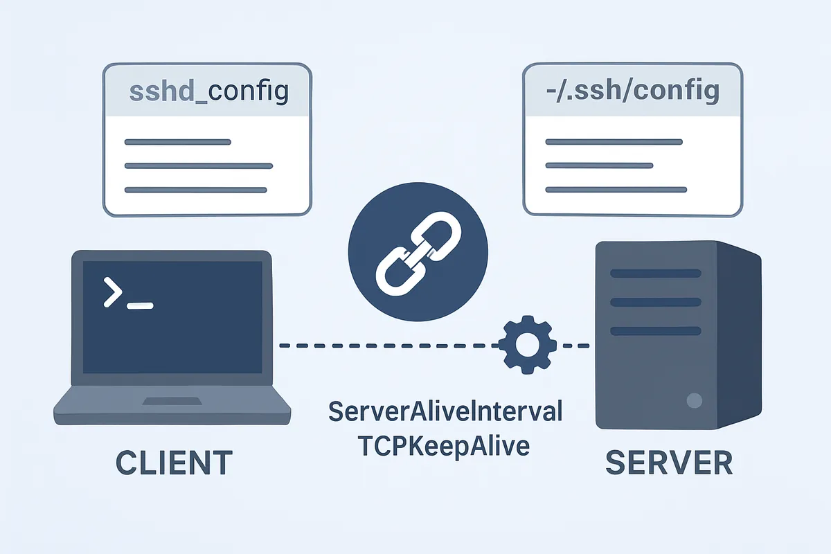 SSH タイムアウト 接続切断 対処方法 リモートアクセス KeepAlive設定 クライアント ServerAliveInterval TCPKeepAlive ネットワーク安定性 接続維持 ssh