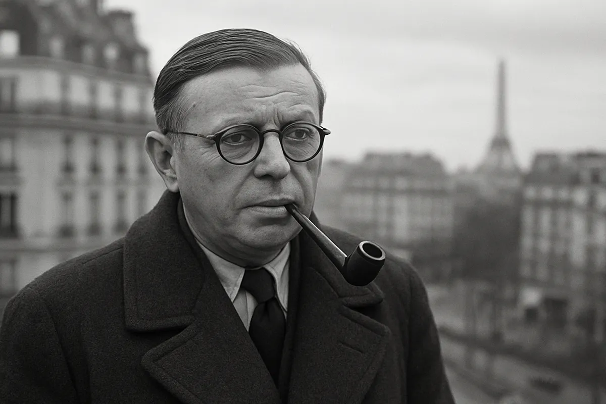 サルトル Jean-Paul Sartre フランス実存主義 20世紀 哲学者 自由と責任 実存は本質に先行する existentialism パリ 戦後思想 実存主義的人間学
