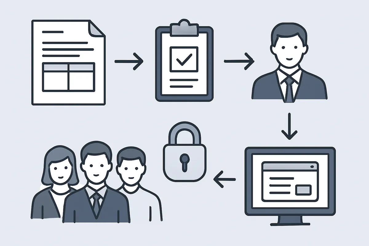 例外申請 テンプレート フォーマット 承認フロー 権限管理 RBAC ABAC アクセス制御 チーム運用 ポリシー例外 申請書 承認者 条件分岐 実装