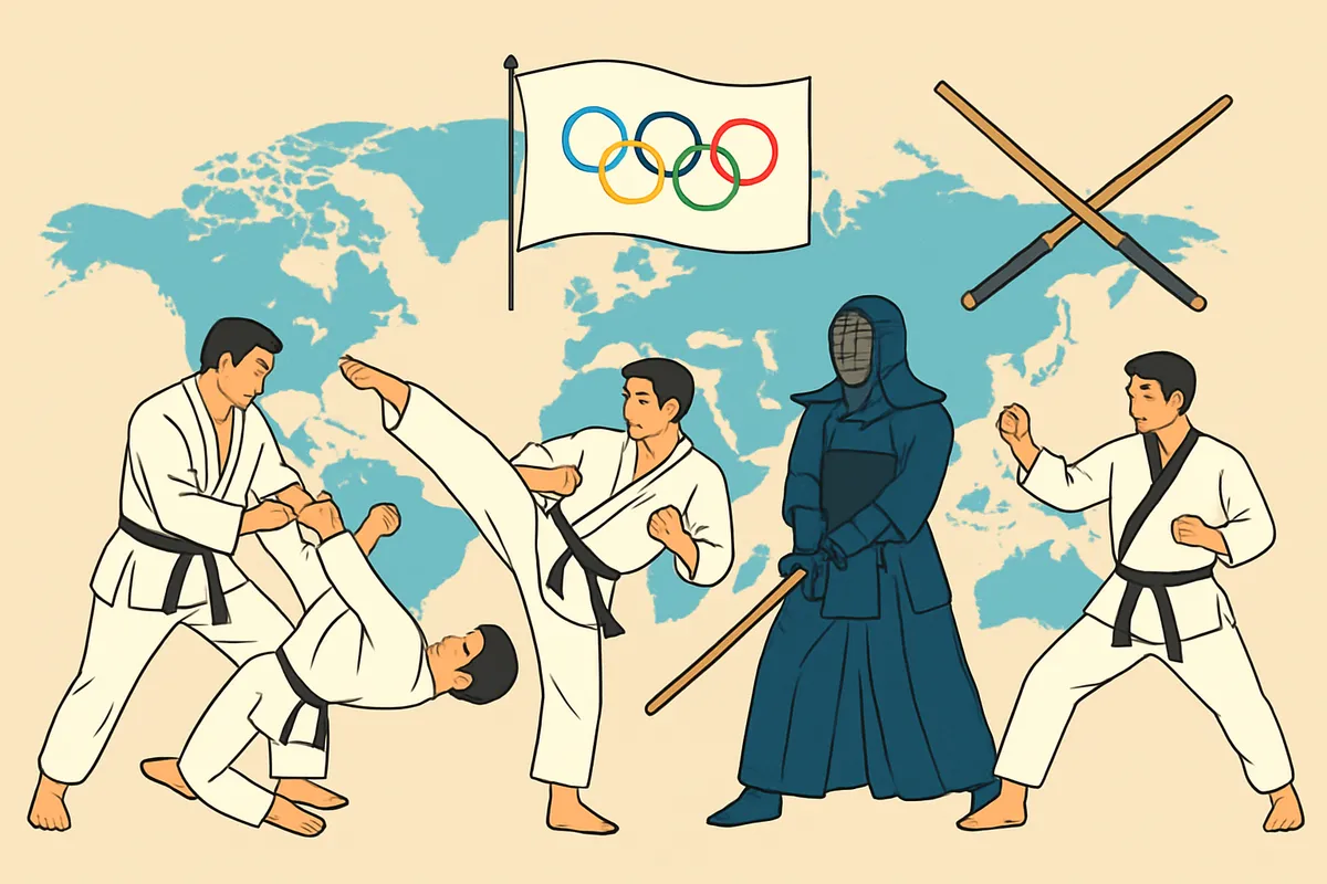 国際化 競技化 現代武道 オリンピック 世界大会 ルール統一 スポーツ化 20世紀後半 グローバル展開 柔道 空手 剣道 テコンドー 普及拡大