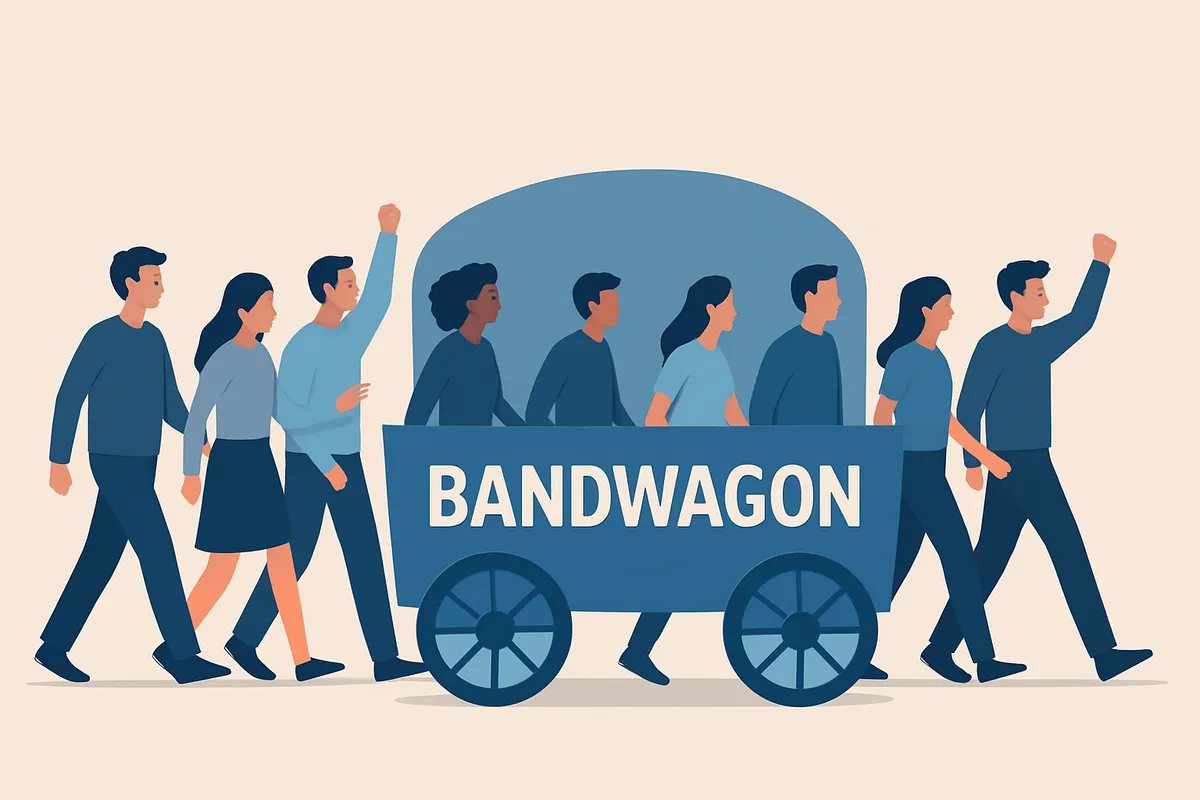 バンドワゴン効果 bandwagon effect 社会心理学 群衆心理 多数派同調 消費者行動 マーケティング戦略 認知バイアス 投票行動 流行現象 行動経済学