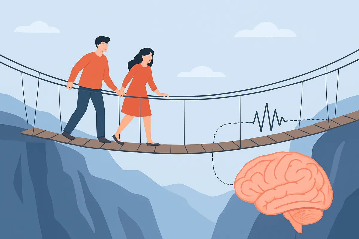 吊り橋効果 suspension bridge effect 心理学 恋愛 恐怖感 ドキドキ 生理反応 脳 実験検証 限界 科学的根拠 認知バイアス