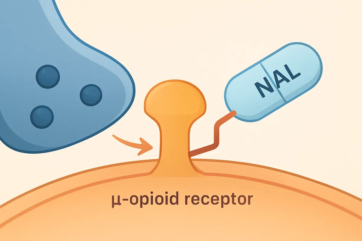 μオピオイド受容体 競合拮抗 作用機序 ナロキソン naloxone 解毒剤 アンタゴニスト antagonist オピオイド中毒 神経受容体 薬物拮抗 医薬品 emergency medicine