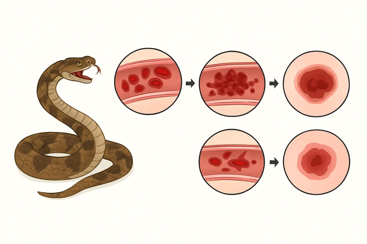 出血毒 凝固異常 血管障害 組織破壊 メカニズム ヘビ毒 hemotoxin 毒素作用 出血 血液凝固 血管破壊 毒ヘビ症状