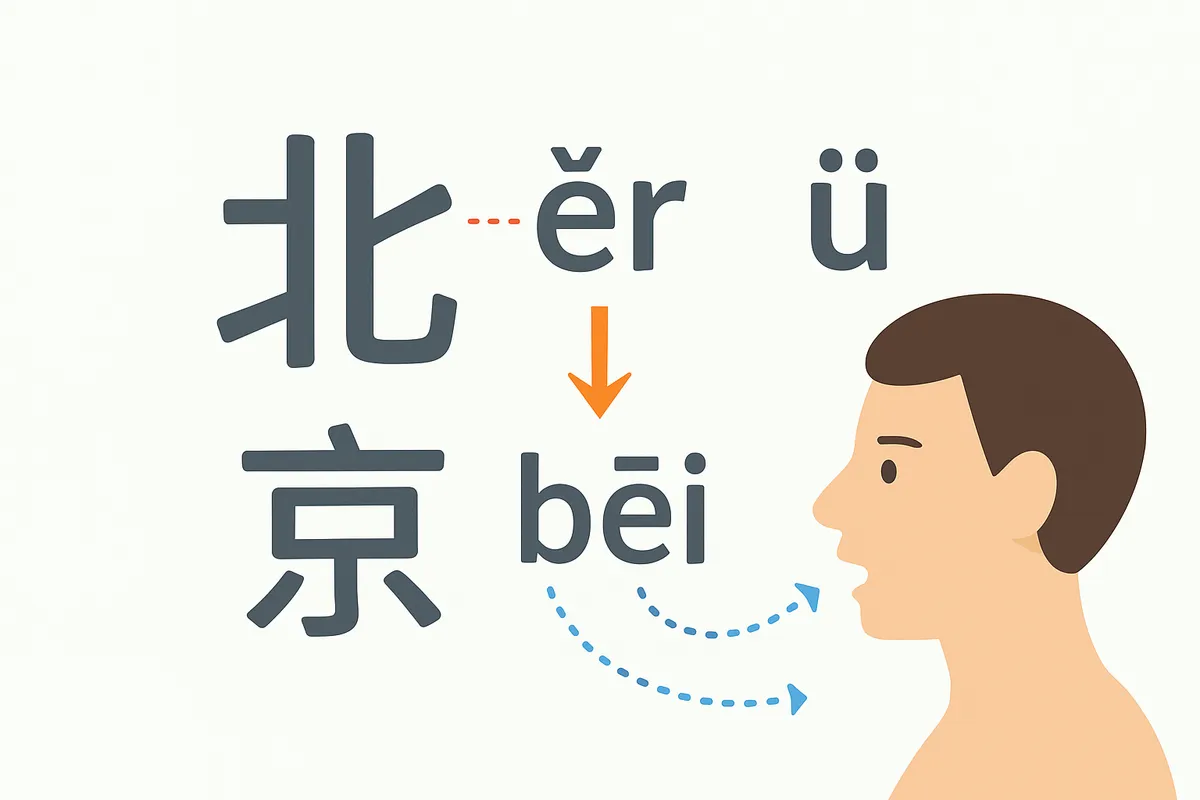 中国語 儿化 er化 中間母音 i ü 脱落 発音ルール 北京方言 音韻変化 Mandarin Chinese 音韻現象