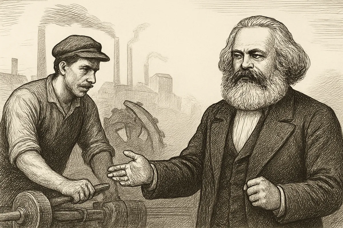 疎外 alienation マルクス Marx 労働 資本主義 唯物論 搾取 労働者 生産手段 商品化 疎外論 近代経済 19世紀 ドイツ哲学 資本主義批判